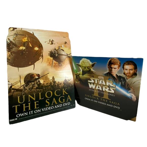 Blockbuster Star Wars Episode II Attack of the Clones Cardboard Display Pieces - Picture 13 of 13